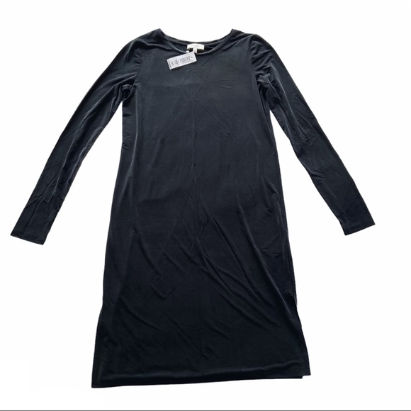 NWT Aritzia Babaton Black Fernando Casual Long Sleeve Tunic Dress w Slit Hem XXS - Picture 3 of 8